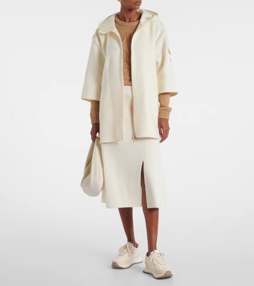 Ribbed-knit wool and cashmere midi skirt | Moncler