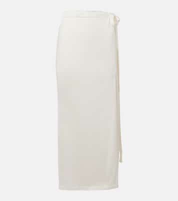 Cotton and silk midi skirt  | Toteme