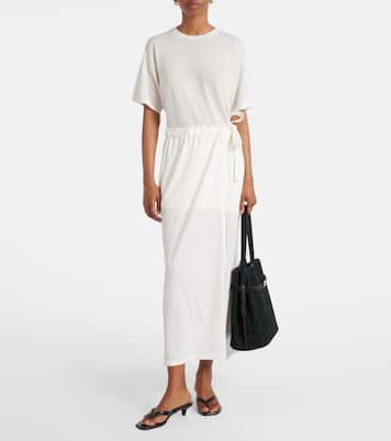Cotton and silk midi skirt  | Toteme