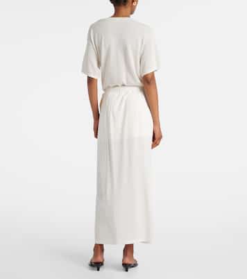 Cotton and silk midi skirt  | Toteme