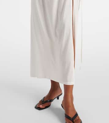Cotton and silk midi skirt  | Toteme
