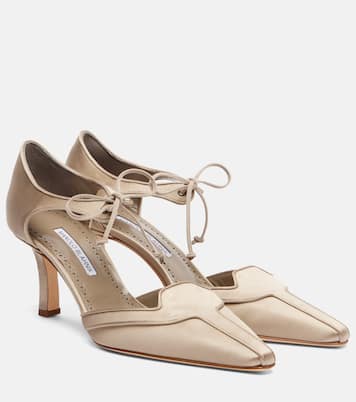 Pumps Orata 70 aus Satin | Manolo Blahnik