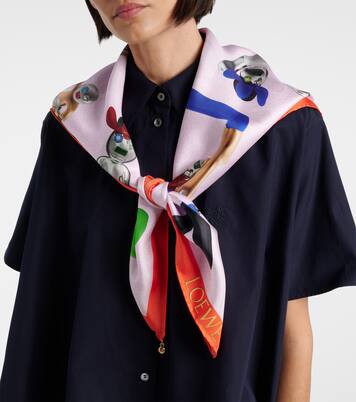 Anagram logo silk twill scarf | Loewe