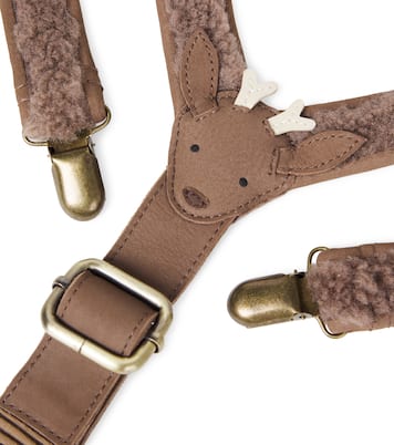 Hosenträger Tjebbe aus Teddyfleece mit Leder | Donsje