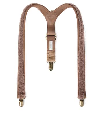 Hosenträger Tjebbe aus Teddyfleece mit Leder | Donsje