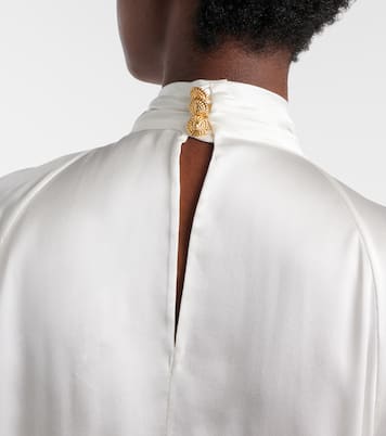 Draped silk satin blouse | Balmain
