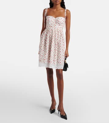 Robe en popeline de coton à dentelle | Dolce&Gabbana