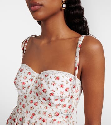 Robe en popeline de coton à dentelle | Dolce&Gabbana