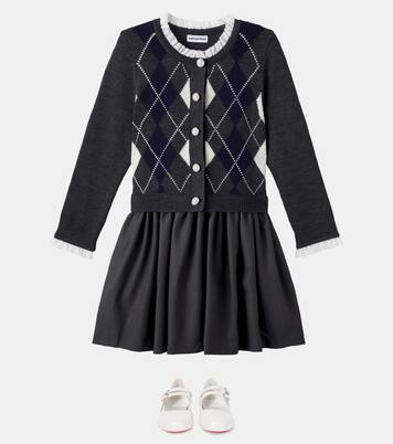 فستان من الصوف بنقشة الأرجيل | Self-Portrait Kids