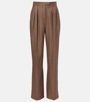 Chad pleated cashmere and silk wide-leg pants | Loro Piana