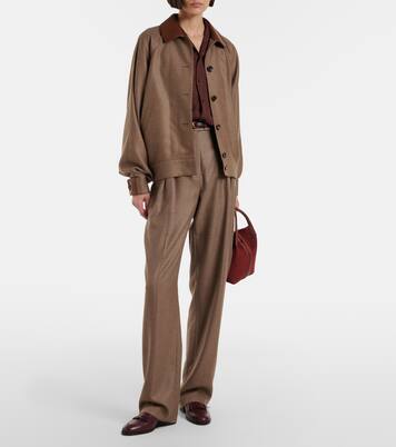Chad pleated cashmere and silk wide-leg pants | Loro Piana