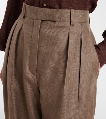 Chad pleated cashmere and silk wide-leg pants | Loro Piana