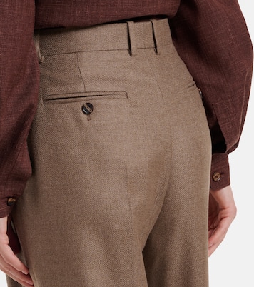 Chad pleated cashmere and silk wide-leg pants | Loro Piana
