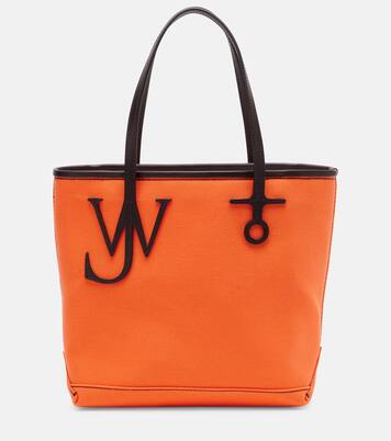 Anchor Small leather-trimmed tote bag | JW Anderson