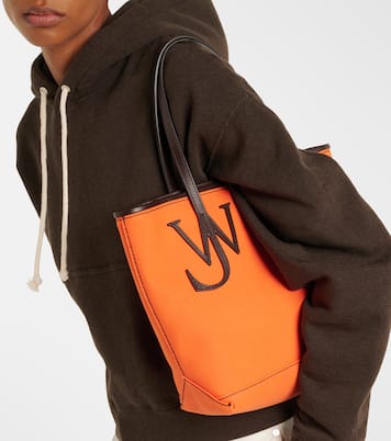 Anchor Small leather-trimmed tote bag | JW Anderson