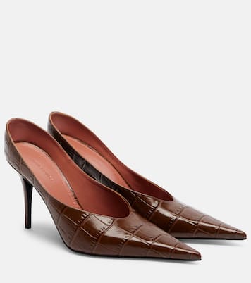 Anok croc-effect leather pumps | Amina Muaddi
