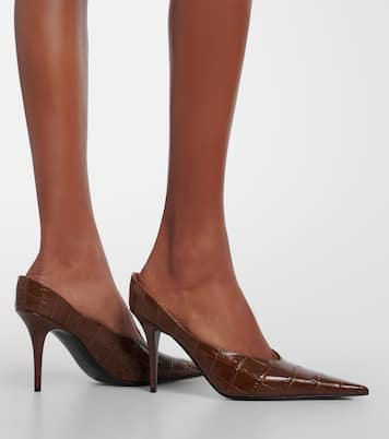 Anok croc-effect leather pumps | Amina Muaddi