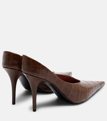 Anok croc-effect leather pumps | Amina Muaddi