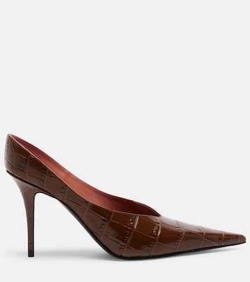Anok croc-effect leather pumps | Amina Muaddi