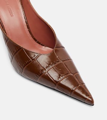 Anok croc-effect leather pumps | Amina Muaddi