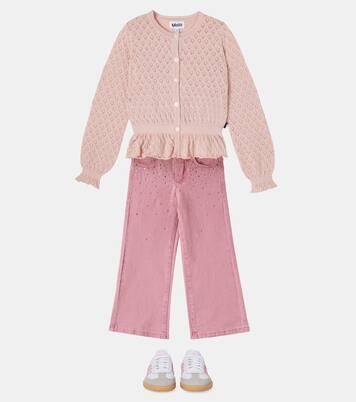 Pointelle cotton cardigan | Molo