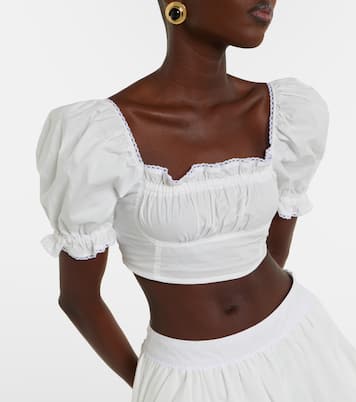 Crop top Ligia in popeline di cotone | Bananhot