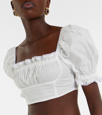 Crop top Ligia in popeline di cotone | Bananhot