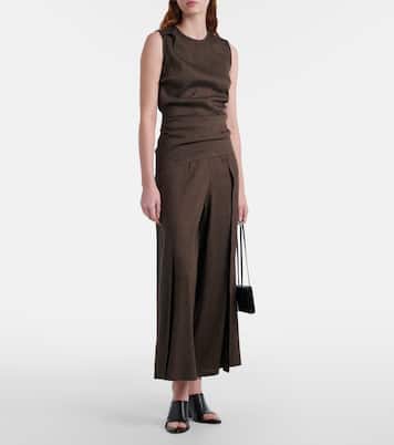 Anoushka draped linen-blend slub top | Proenza Schouler