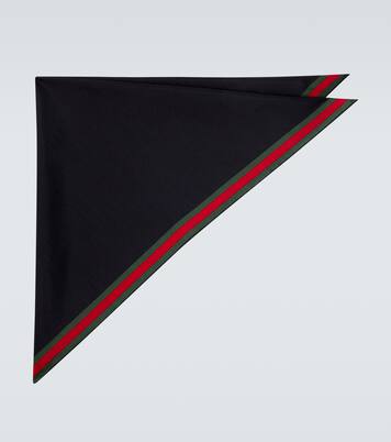 Web Stripe cotton and silk scarf | Gucci