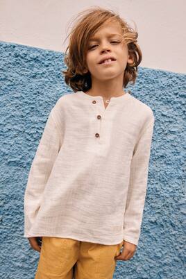 Henley-Top Noah aus Baumwoll-Gaze | Bonton