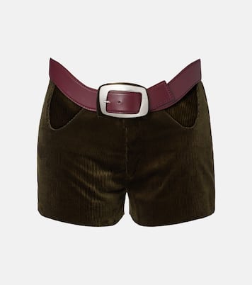 Cutout belted cotton corduroy shorts | Jean Paul Gaultier