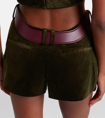 Cutout belted cotton corduroy shorts | Jean Paul Gaultier