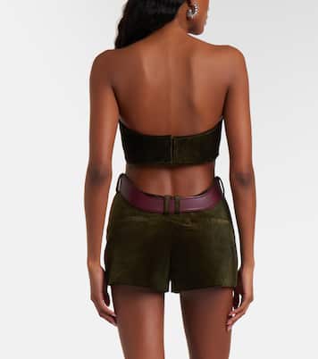 Cutout belted cotton corduroy shorts | Jean Paul Gaultier