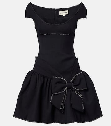 Bow-detail distressed tweed minidress | Shushu/Tong