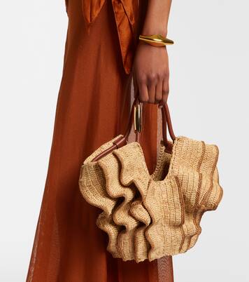 Bolso al hombro Goldentime Small de rafia | Zimmermann