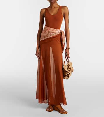 Bolso al hombro Goldentime Small de rafia | Zimmermann