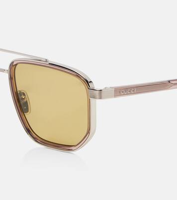 Lettering aviator sunglasses | Gucci