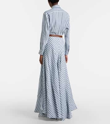 Shamus striped linen maxi skirt | Ralph Lauren Collection
