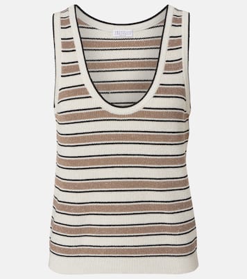 Striped cotton-blend top | Brunello Cucinelli