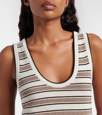 Striped cotton-blend top | Brunello Cucinelli