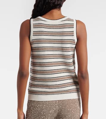 Striped cotton-blend top | Brunello Cucinelli