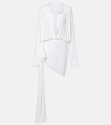 Asymmetric draped jersey minidress | Norma Kamali