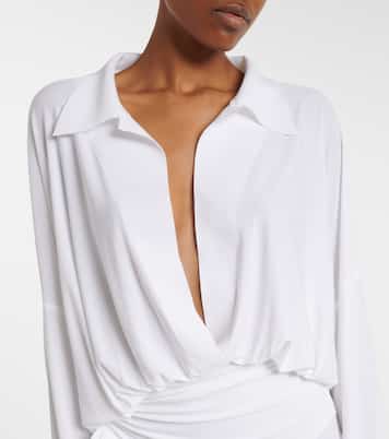 Asymmetric draped jersey minidress | Norma Kamali