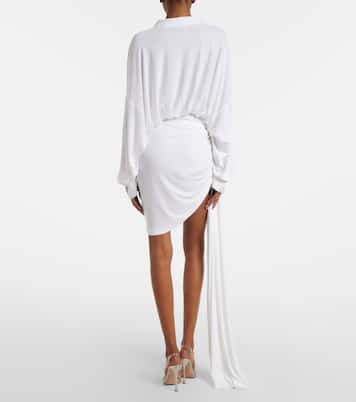 Asymmetric draped jersey minidress | Norma Kamali
