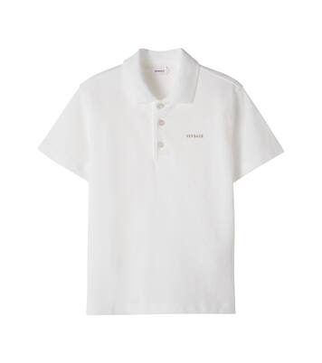 Logo cotton piqué polo shirt | Versace Kids