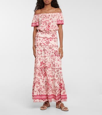 Gonna lunga Camila con stampa floreale | Poupette St Barth