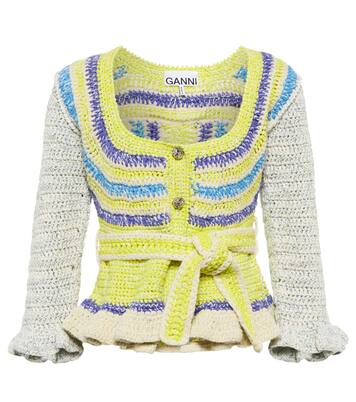 Crochet cotton-blend cardigan | Ganni