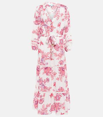 Robe portefeuille midi Wisteria à fleurs | Melissa Odabash