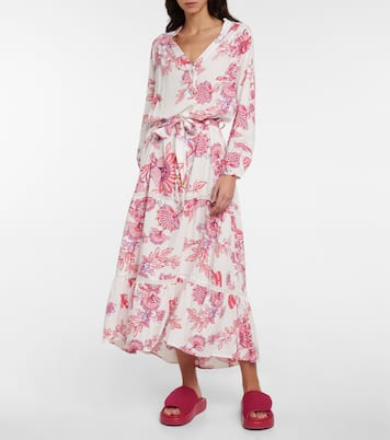 Robe portefeuille midi Wisteria à fleurs | Melissa Odabash