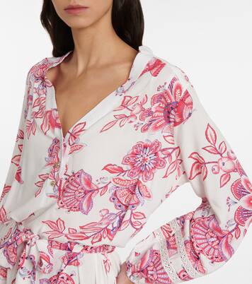 Robe portefeuille midi Wisteria à fleurs | Melissa Odabash